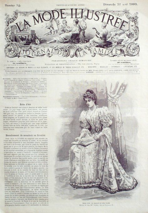 Journal Mode illustrée 1893 # 34 Robe d'été en foulard