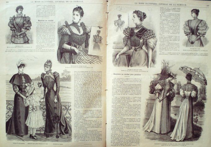 Journal Mode illustrée 1893 # 34 Robe d'été en foulard