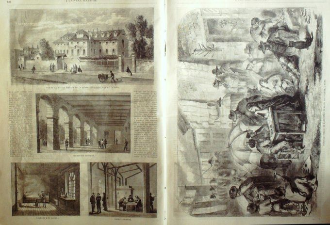 L'Univers illustré 1864 # 350 Maison d'arrêt hôtel des haricots Rome Marchands de cigares 