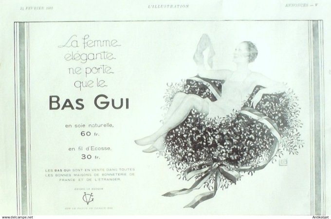 Publicité Lingerie Bas Gui 1931