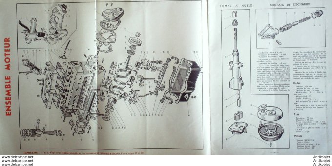 Revue Technique Automobile Renault 1000-1400 Kg Peugeot 203 Delahaye 1951