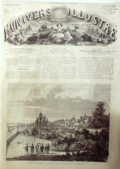 L'Univers illustré 1864 # 351 Vichy (01) Canada CahdièreMunich Pont Maximilien Madrid Taureaux