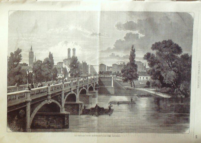 L'Univers illustré 1864 # 351 Vichy (01) Canada CahdièreMunich Pont Maximilien Madrid Taureaux