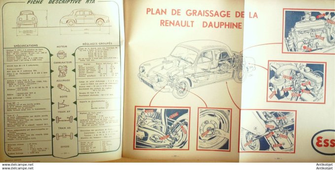 Revue Technique Automobile Renault Dauphine procédé Graph O start 125#1956