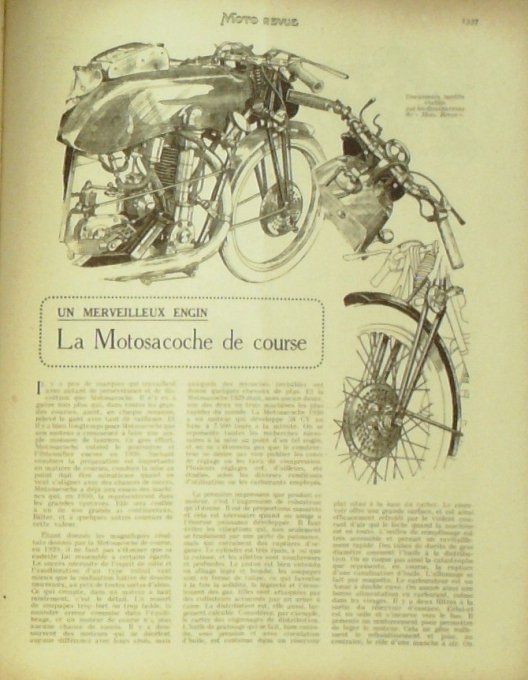 Moto Revue 1929 n° 352 Trimonet Monet & Goyon, compresseur Bmw Olympia Show