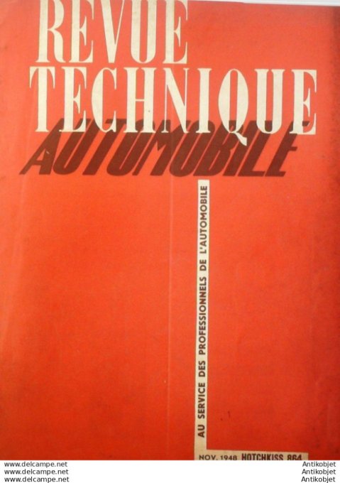 Revue Technique Automobile Hotchkiss 13cv 864 Disques Rétroflex 31#1948