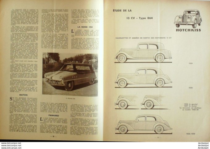 Revue Technique Automobile Hotchkiss 13cv 864 Disques Rétroflex 31#1948