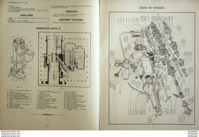 Revue Technique Automobile Hotchkiss 13cv 864 Disques Rétroflex 31#1948