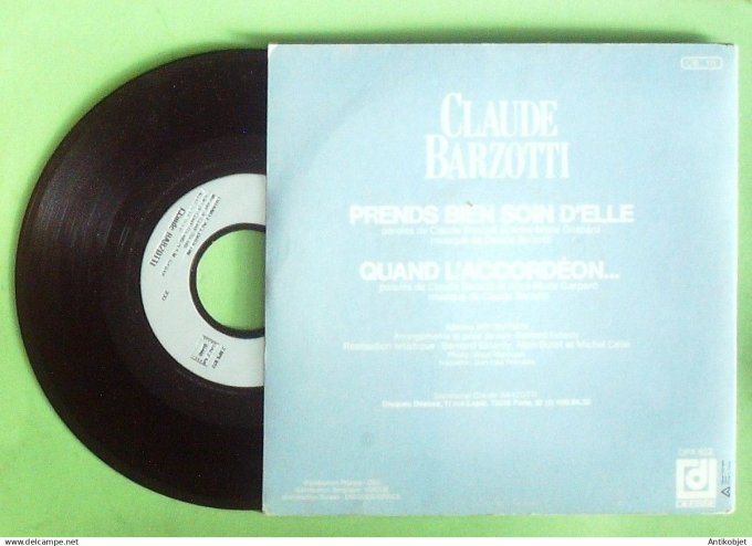 Barzotti Claude 45T SP Prends bien soin d'elle 1985