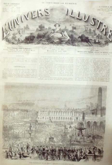 L'Univers illustré 1864 # 355 Nîmes (30) course de Taureaux AUteuil expo