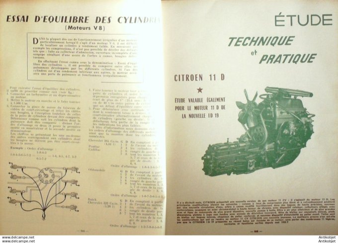 Revue Technique Automobile Citroën 11D Simca Vedette Abeille et ComÃ¨te 127#1956