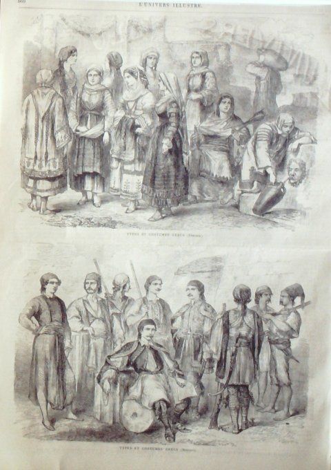 L'Univers illustré 1864 # 359 Grèce Costumes Suède Stockholm Usa Caoline Sud