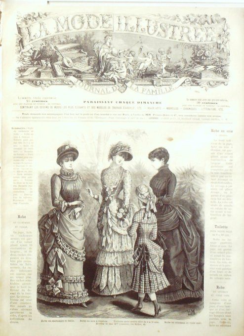 Journal Mode illustrée 1883 # 35 Robes en cachemire & Ottoman