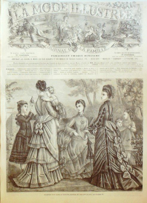 Journal Mode illustrée 1875 # 35 Toilettes enfants et dames