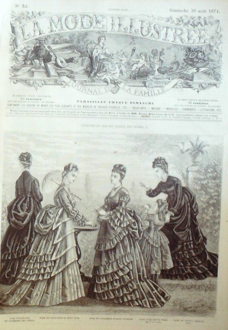 Journal Mode illustrée 1874 # 35 Robes d'intérieur & sicilienne