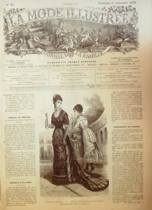 Journal Mode illustrée 1878 # 35 Toilettes de château