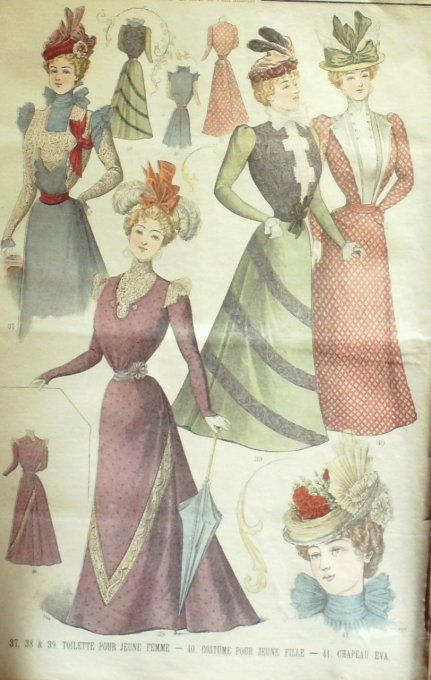 La Mode du Petit journal 1898 n°35 Costumes en Serge & Mousseline