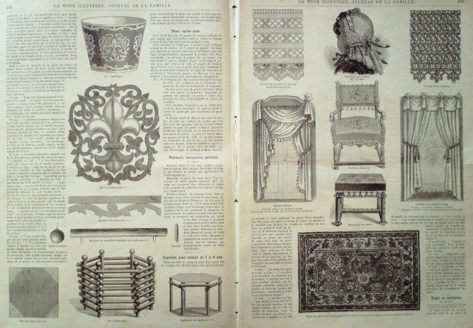 Journal Mode illustrée 1885 # 35 Robe lainage & tablier en toile