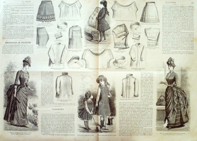 Journal Mode illustrée 1886 # 35 Robes fillettes