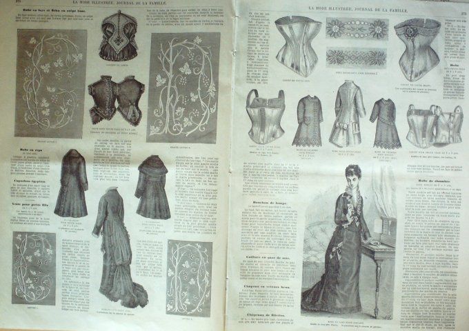 Journal Mode illustrée 1877 # 35 Robes en reps & capuchon égyptien