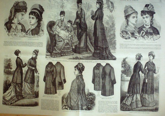 Journal Mode illustrée 1877 # 35 Robes en reps & capuchon égyptien