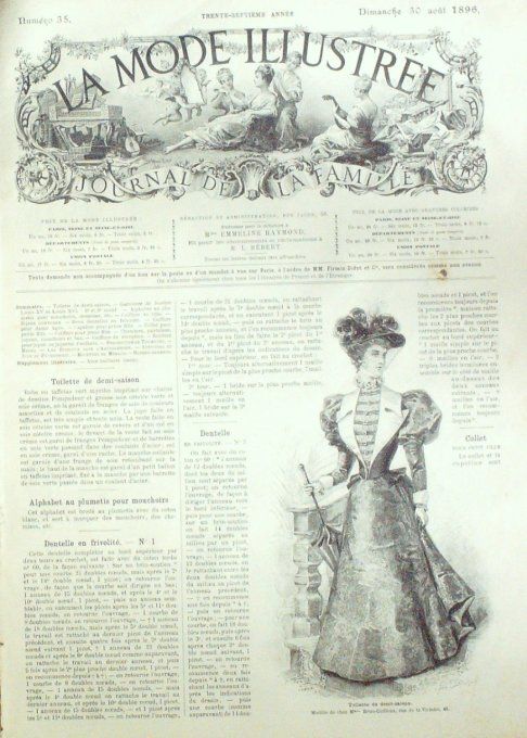 Journal Mode illustrée 1896 # 35 Toilette demi-saison