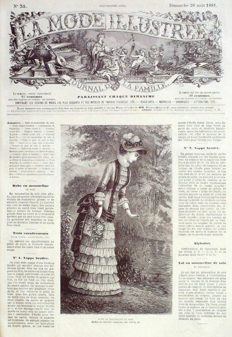 Journal Mode illustrée 1881 # 35 Robe mousseline de soie