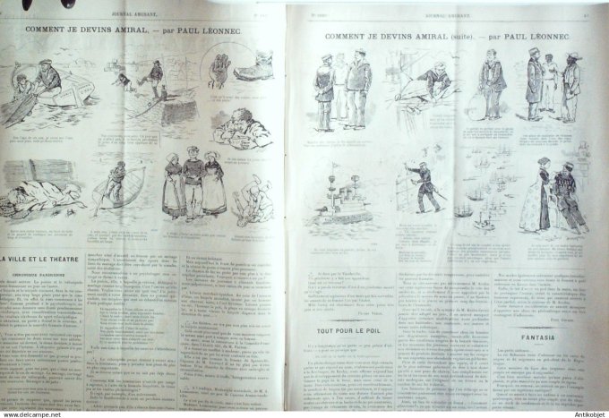 Le Journal Amusant 1891 n°1820 Psychoth érapie l'instruction d' ét é je devins Amiral