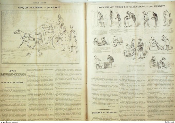 Le Journal Amusant 1891 n°1842 Paysanneries m énagère apprivois ée par Shakespeare  on re¨à§oit ses 