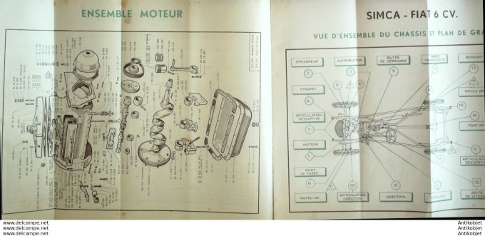 Revue Technique Automobile Simca Fiat 6cv Moteur D Cummins 23#1948