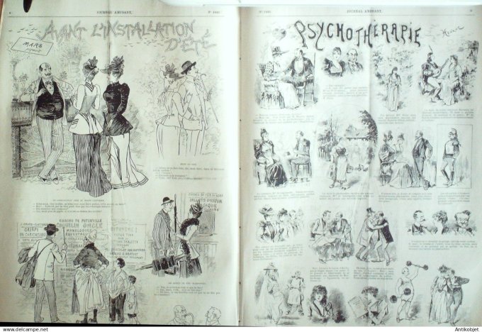 Le Journal Amusant 1891 n°1820 Psychoth érapie l'instruction d' ét é je devins Amiral