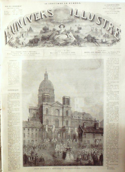 L'Univers illustré 1864 # 361 Boulogne/mer (62) Allemagne Passau Nice (06) Villafranca Cimies   