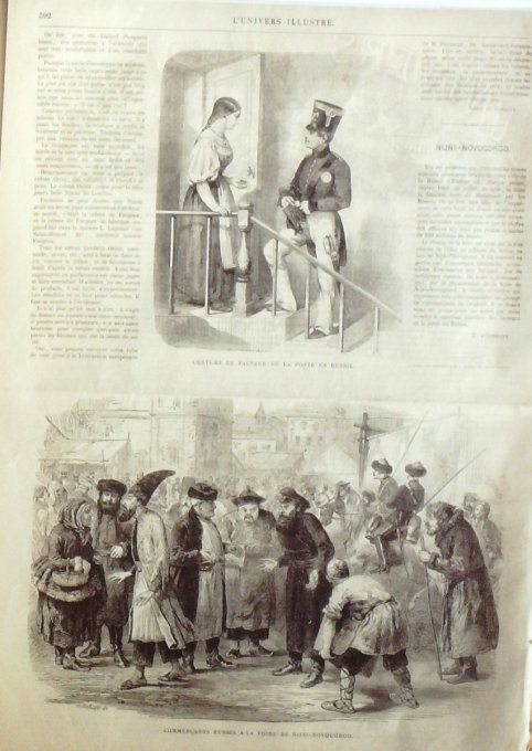 L'Univers illustré 1864 n° 363 John Lawurence Russie Nijni-Novogorod Facteur Inde Bombay Elephanta  