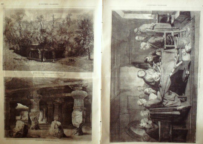 L'Univers illustré 1864 n° 363 John Lawurence Russie Nijni-Novogorod Facteur Inde Bombay Elephanta  