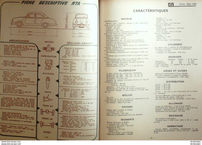 Revue Technique Automobile Panhard Dyna Citroën 2cvCommer TS3 106#1955