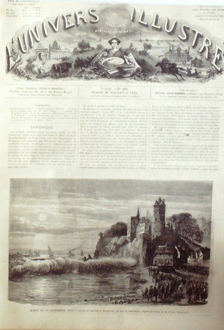 L'Univers illustré 1864 n° 366 Huningue (68) Tancarville (76) Egypte Nil