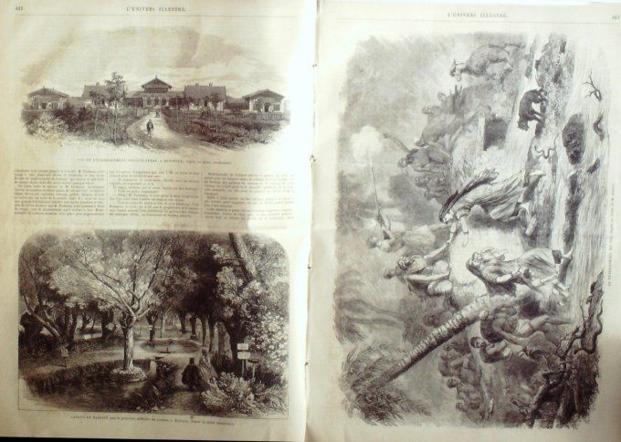 L'Univers illustré 1864 n° 366 Huningue (68) Tancarville (76) Egypte Nil