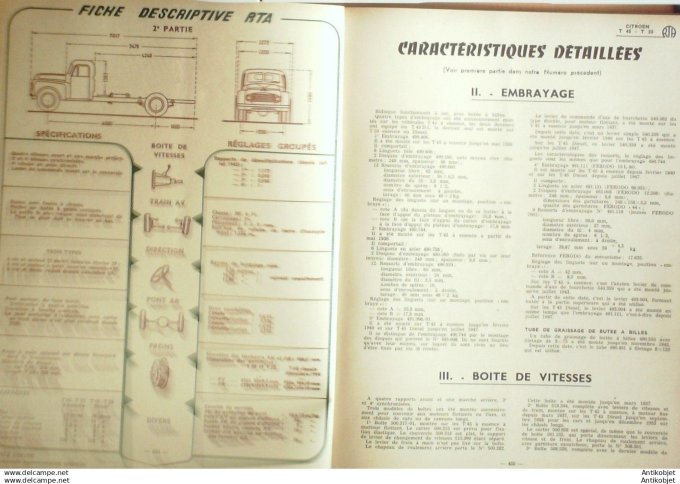 Revue Technique Automobile Ford Taunus camions Citroën T45 T55 123#1956