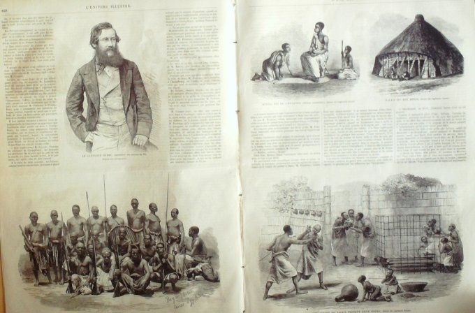 L'Univers illustré 1864 n° 368 Belgique Namur Schwalbach Syrie OUganda Roi MtsesaAlep