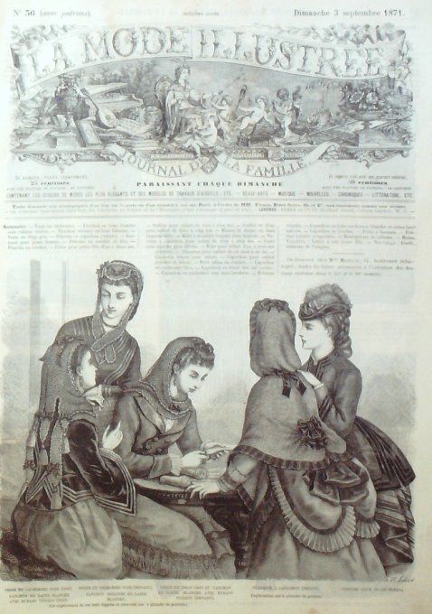 Journal Mode illustrée 1871 # 36 veste cachemire & Pélerine