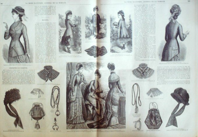 Journal Mode illustrée 1879 # 36 Robes en tissu & cachemire