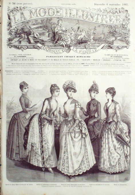 Journal Mode illustrée 1885 # 36 Robes en drap & gaze