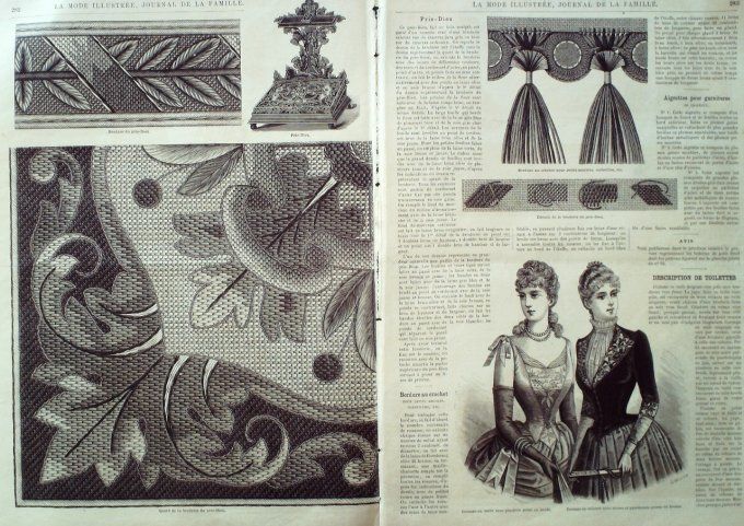 Journal Mode illustrée 1885 # 36 Robes en drap & gaze