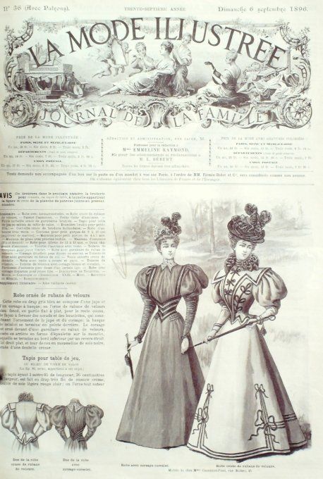 Journal Mode illustrée 1896 # 36 Robes corsage-corselet & velours