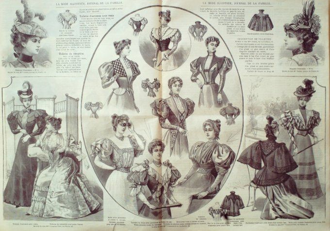 Journal Mode illustrée 1896 # 36 Robes corsage-corselet & velours