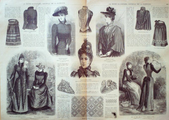 Journal Mode illustrée 1890 # 36 Costumes de chasse