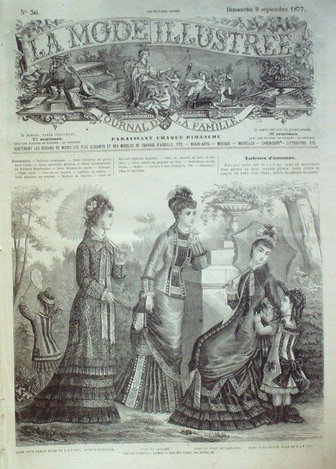 Journal Mode illustrée 1877 # 36 Robes fillette & robe lainage