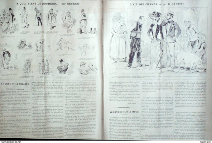 Le Journal Amusant 1891 n°1828 Devoirs de vacances vive la Russie l'air des champs