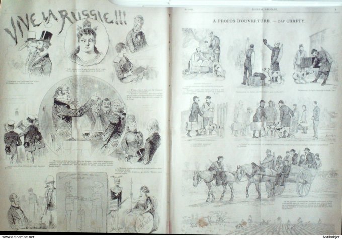 Le Journal Amusant 1891 n°1828 Devoirs de vacances vive la Russie l'air des champs