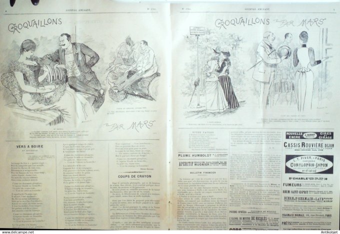 Le Journal Amusant 1890 n°1780 Steamer-Party ouvreuses fantaisie parisienne